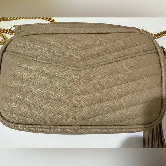 YVES SAINT LAURENT YSL MINI LOU CAMERA BAG IN DARK BEIGE - Picture 16 of 16